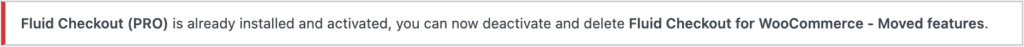 Admin notice telling the extra plugin can be deactivated and deleted.
